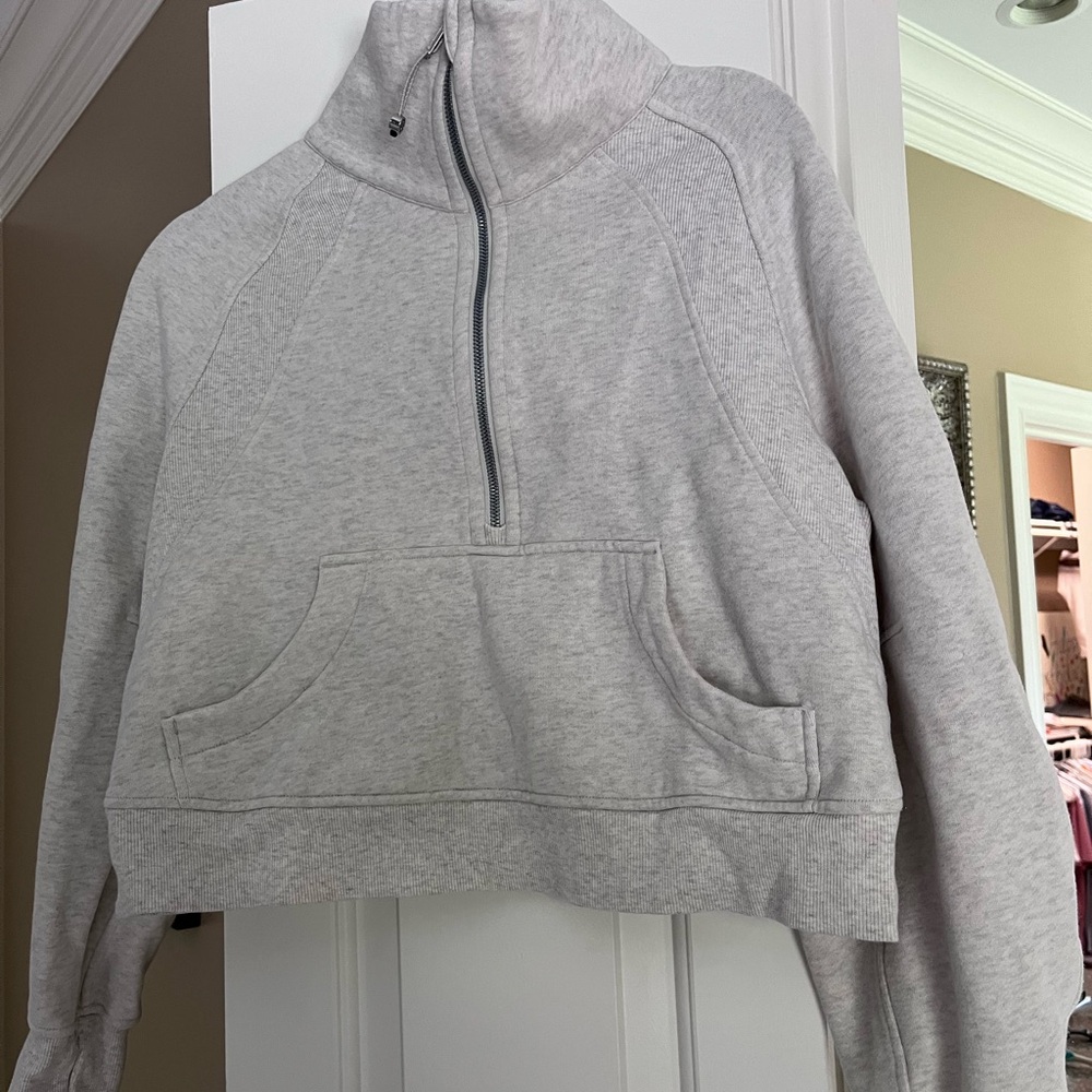Lululemon Athletica Gray Scuba Crop Half Zip